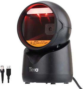 Tera Pro 1D 2D Desktop Omnidirectional Barcode Scanner Hands-Free USB Wired Barc