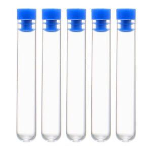 20 Pcs Centrifuge Test Tubes Round Bottom Polystyrene with Blue Cap 12 x 72mm