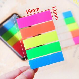 PET 5 Colors Fluorescence Sticky Notes Memo Flags Bookmark Sticker Marker