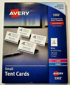 AVERY Place Cards Laser &amp; Inkjet Printers 160 Printable Cards 2 x 3.5 (5302)
