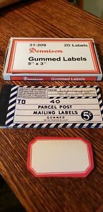  20 Dennison Labels 5 x 3&#034;  Stock #31-209 7 Parcel Post Labels 13 Small Labels