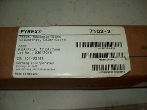 NEW BOX of 6 Pyrex Glass Volumetric  Pipettes 2ml - 7102-2 - BOX #1
