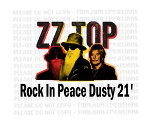 ZZTOP Rock in Peace Dusty 21&#039; Ready to Press Sublimation Transfer
