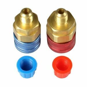 R134a Quick Coupler Connector A/C Manifold Gauge Adapter High/Low Durable