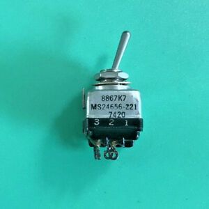 MIL SPEC MS24656-221 TOGGLE SWITCH 4 SOLDER TABS 2 POLE, SINGLE THROW