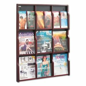 Safco Expose Adj Magazine/Pamphlet 9-Pocket Display, Mahogany (SAF5702MH)