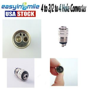 Dental High Speed Handpiece Turbine Adapter from 4 Holes to 2 Holes Easyinsmile
