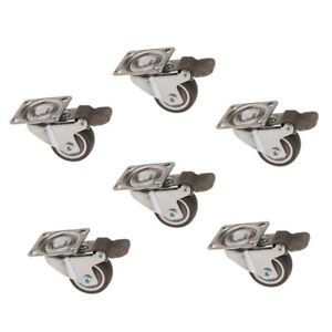 Lot 6Pcs Heavy Duty Swivel Bearing Castor Caster Wheel Trolley Furniture 17kg