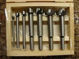 Lot OF 2 - 7 Piece FORSTNER DRILL BIT SETS 1/4  - 1  BITS Wood Case