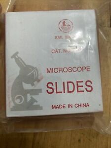 Microscope slides 72 pcs clear glass ground edges 1 inc x 3inc. Sail Brand. New.