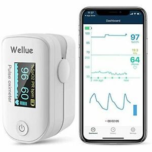Wellue Pulse Oximeter Fingertip Blood Oxygen Saturation Monitor with Batteries f