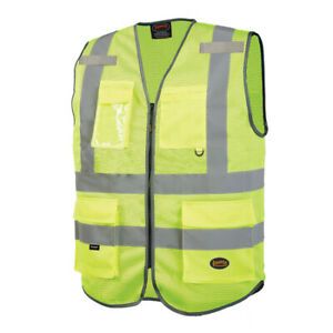 PIONEER V1024860U-2XL Multi Pocket Mesh Vest,Green,2XL