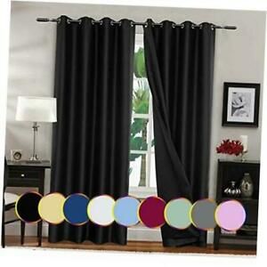 Extra Wide Fullout Curtains 96 Inch Long Grommet 2*(72&#034; W x 96&#034; L) Black