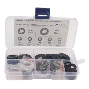 150pcs Assorted Internal Tooth Star Lock Washers Kit M3 M4 M5 M6 M8 M10 M12 #SF