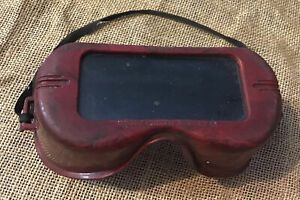 JACKSON PRODUCTS UNIGOGGLE RARE RED BLACK SWIRL ART DECO VTG MCM WELDING MASK