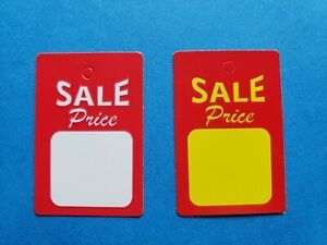 Unstrung Sale Price Tags RED WHITE YELLOW Small Retail Merch Coupon No String