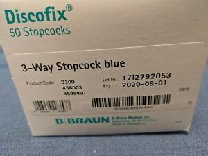 3-Way Stopcock Blue. Box of 50 Discofix  B.Braun Port covers