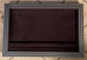 New - Base Ring Stand Roberto Coin Display - Brown Leather &amp; Velvet