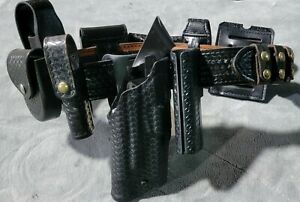 Safariland Glock 19,23 Duty Belt Basketweave Belt Size 32-36 With All Pouches RH