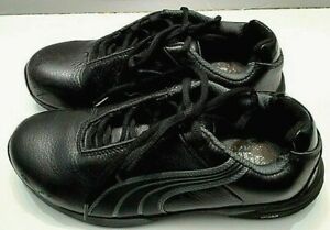 Puma ASTM F2413-11, All Leather, Black, Women’s Steel Toe Shoes, Size 6
