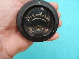 VTG Radio Panel Meter Weston Model 507 Antenna Current Amperes RF 0-3 (SANGAMO)