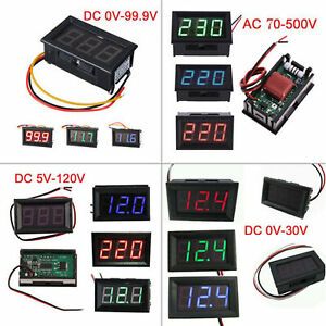 0.56&#034;LED Voltmeter Digital Voltage AC 70-500V DC 0V-30V/0V-99.9V/5V-120V A3GU