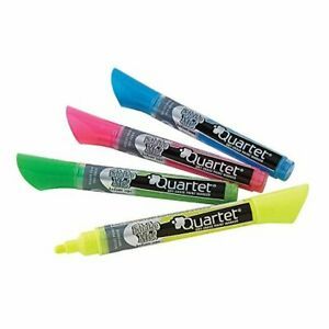 Quartet Dry Erase Markers, Glass Whiteboard 4 Pack Assorted Neon Bullet Tip