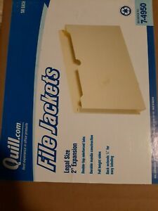 QUILL Expanding Reinforced Top-Tab File Jacket, 2&#034; Expansion, Legal Size, 50-Pk