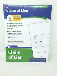 Adams Claim of Lien, Brand New Sealed,  LF136