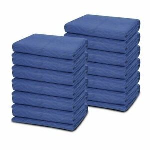 12Pack Moving Blankets 80&#034; x 72&#034; Quilted Shipping Furniture Pad Cushion Blue
