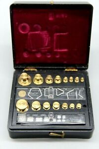 OHaus Scale Weigh Calibration Set Brass Stainless Steel &amp; Brass Weight Set  RARE