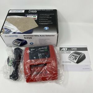 AccuBanker D450 Counterfeit Bill Scanner Detector Red New Open Box