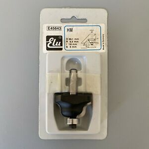 Elu E45643 HM TCT Traditional Router Cutter + Bearing 8mm Shank D:38.1mm R:6.4mm