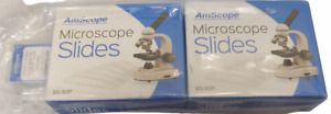 AmScope 100 Pre-Cleaned Blank Microscope Slides &amp; 100 22x22mm Square Covers -F8