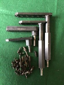 AIRCRAFT TOOLS- SET OF FOUR PANCAKE DRILL ATTACHMENTS W/assorted DRILL BITS.