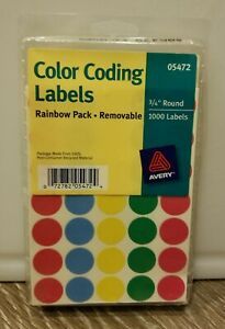 Avery Color Coding Labels Rainbow Pack 05472 3/4&#034; Round