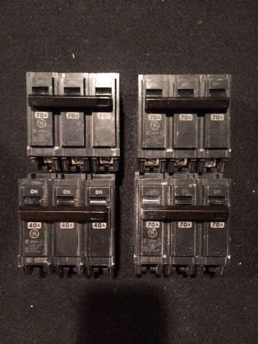 LOT OF 4 THQB32070 THQB32040 GE General Electric 70 Amp 40 Amp 3 Pole, 240 Volt