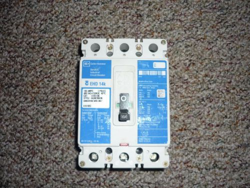 1 used cutler-hammer ehd3100 circuit breaker  100 amp for sale