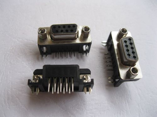 200 Pcs D-Sub 9 pin Female PCB Connector Right Angle