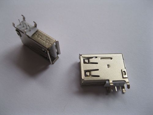 100 pcs USB 4 Pin Female Connector Side AF DIP 90°ASSY L