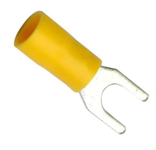 100x best us crimp spade wire connector 48amp fork terminal yellow 5.3mm for sale