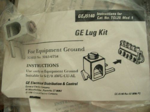 GE Lug Kit GEJ5140 Equipment ground TGL20 NAED 3163-0758 6-2/0 Gauge AWG 10 PCS