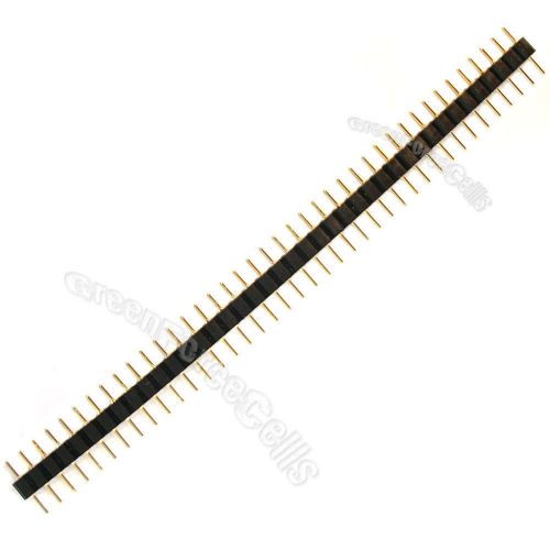 1 x Male Black 40 PCB Single Row Round Pin 2.54mm Pitch Spacing Header Strip