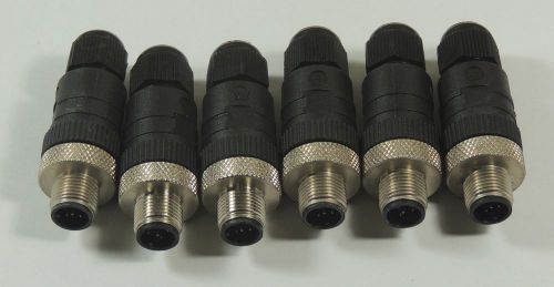 Lumberg automation field installable connector 5 pin male lot of 6 for sale