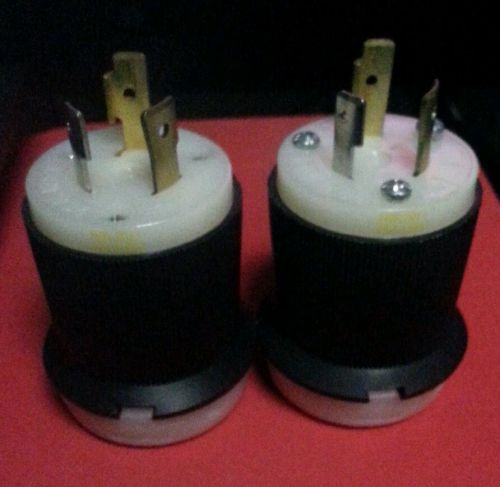 (QTY 2) HUBBELL (HBL2311) 20A 125V, 3 Prong Turn &amp; Pull Twist Lock Male Plugs
