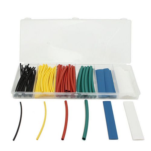 100pcs 2:1 heat shrink tubing sleeving wrap wire 6 size mix color polyolefin set for sale