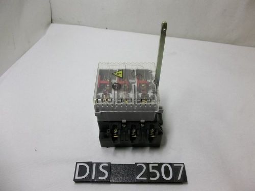 Allen bradley 600vac 30a fused class cc panel mount disconnect switch (dis2507) for sale