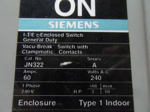 (v5-2) 1 new siemens jn322 60a safety switch for sale