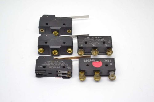 Lot 5 micro switch assorted bz-2r-p4 bz-2rw80-a2 bz-2rw80 limit switch b417468 for sale