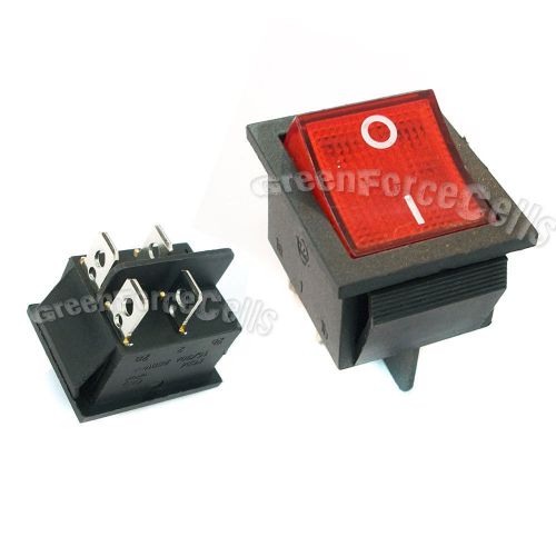 10 x red button 4 pin dpst on/off illuminated car rocker switch ac 250v 15/30a for sale